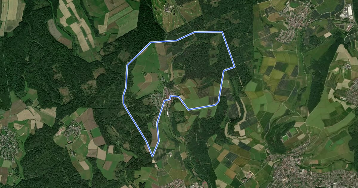 Маршрут Wingsbacher Rundwanderweg на спутниковом снимке