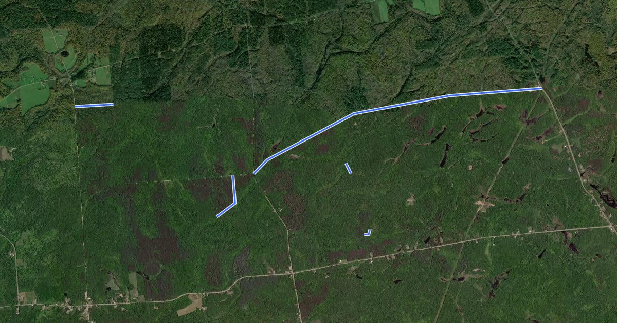 Маршрут Winona State Forest Trails на спутниковом снимке