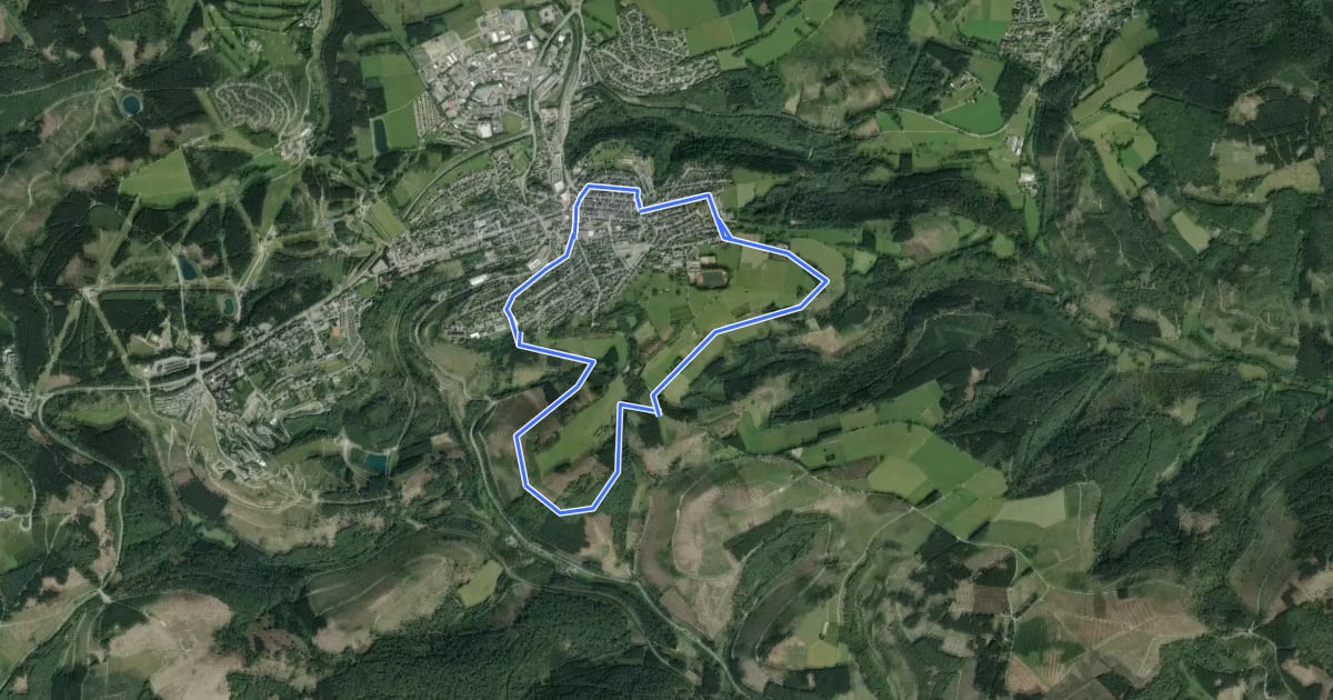 Маршрут Winterberg Rundweg W1 Schmantel-Mollbecke-Weg на спутниковом снимке