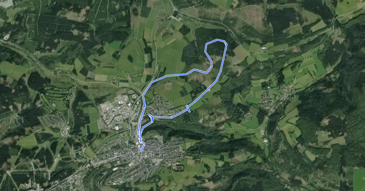 Маршрут Winterberg Rundweg W3 Ruhrkopfweg на спутниковом снимке