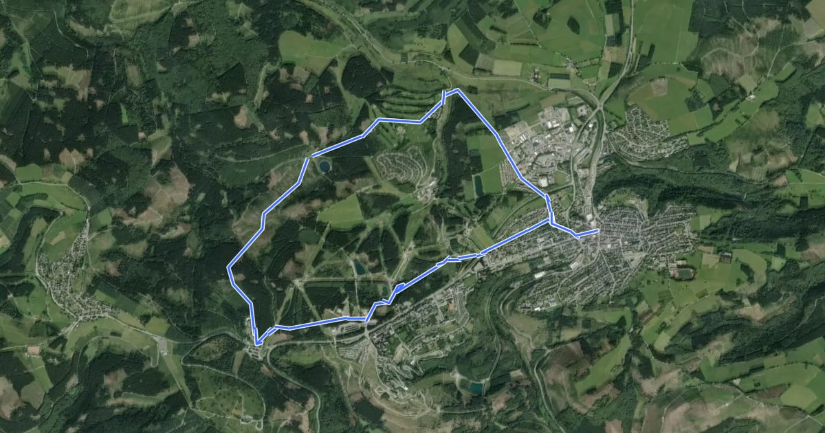 Маршрут Winterberg Rundweg W5 Brembergweg на спутниковом снимке