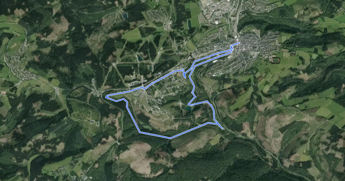 Маршрут Winterberg Rundweg W7 Rauchlochweg на спутниковом снимке
