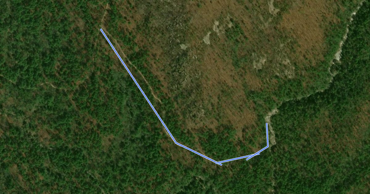 Маршрут Wintergreen Falls Trail на спутниковом снимке