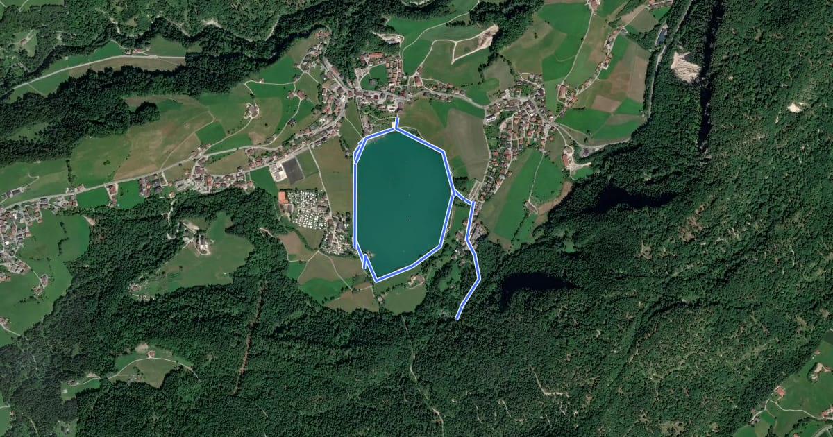 Маршрут Winterwanderweg Breitenau Mitterland Thierseerundweg на спутниковом снимке