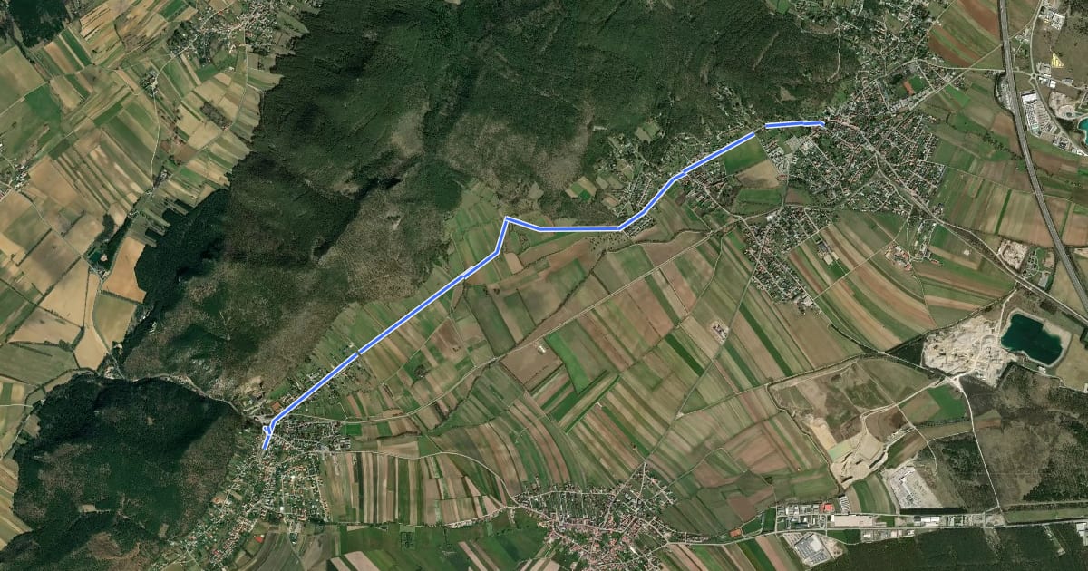 Маршрут Winzendorf - Bad Fischau на спутниковом снимке