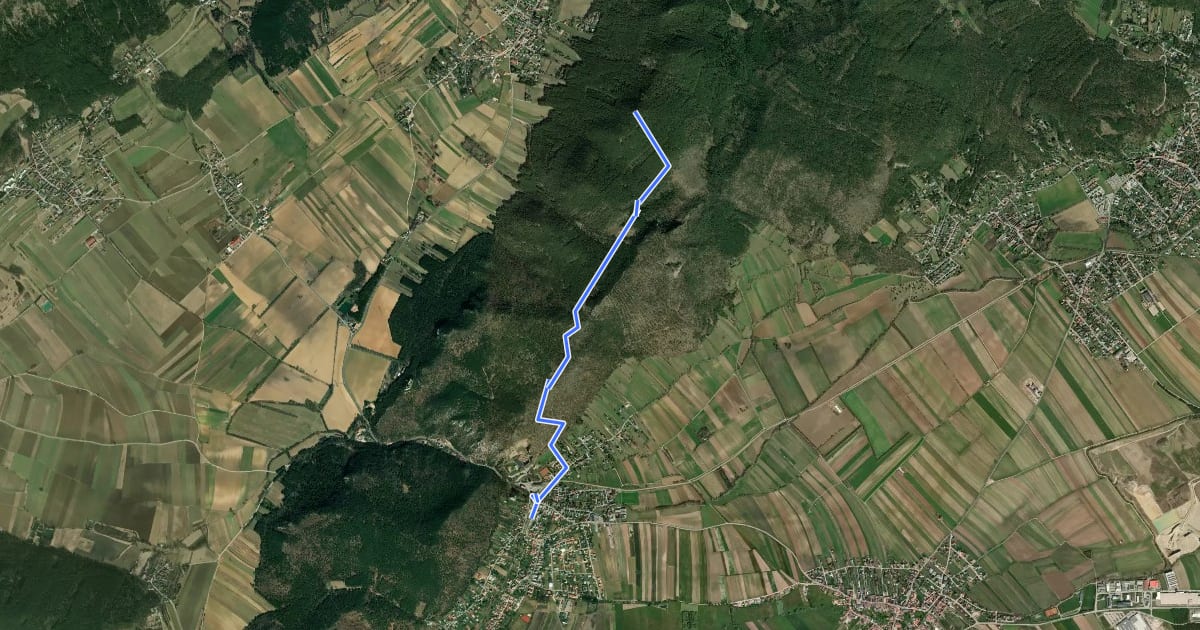 Маршрут Winzendorf - Größenberg на спутниковом снимке