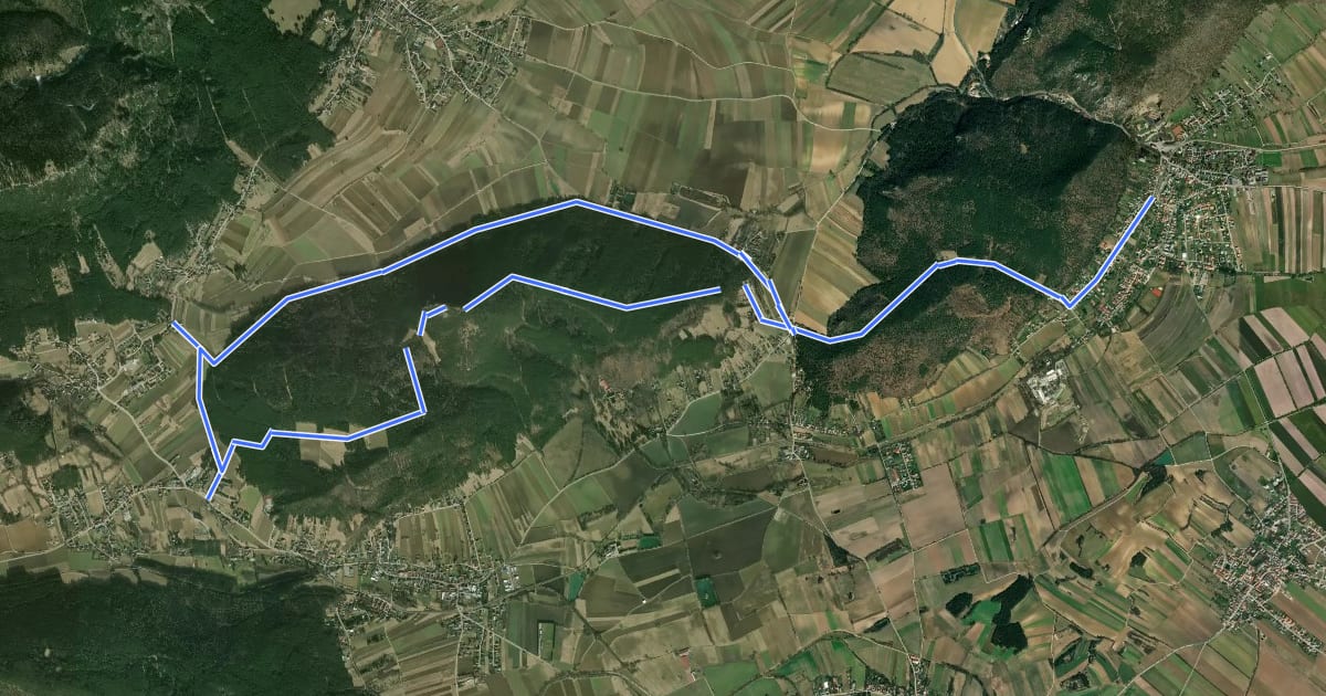 Маршрут Winzendorf - Netting - Kienberg - Unterhöflein на спутниковом снимке
