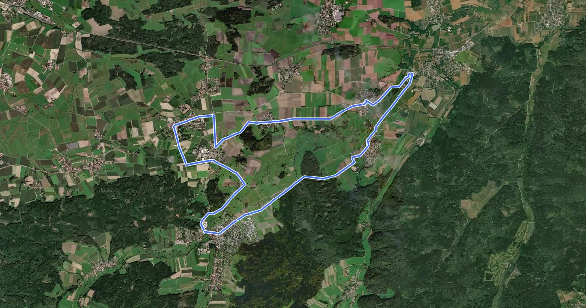 Маршрут Wita-Quelle Radrundweg на спутниковом снимке