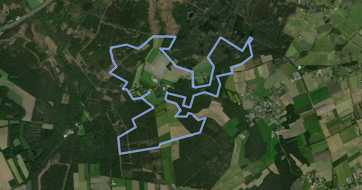 Маршрут Witrijtse Akker en Boslandroute на спутниковом снимке
