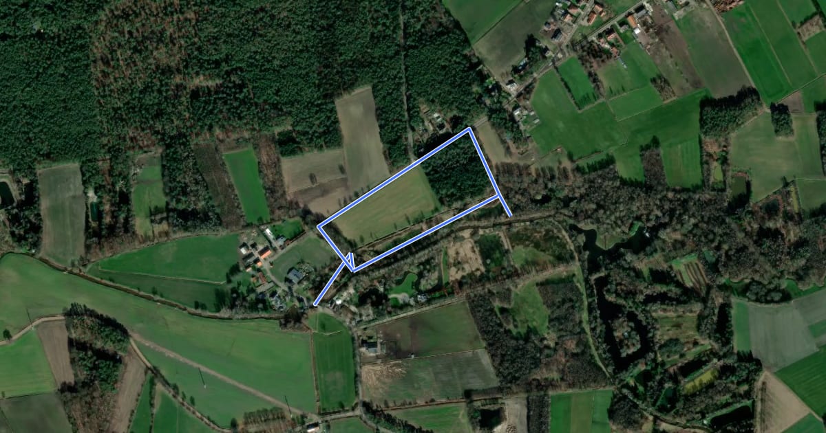 Маршрут Witte Netevallei - Gele wandeling на спутниковом снимке