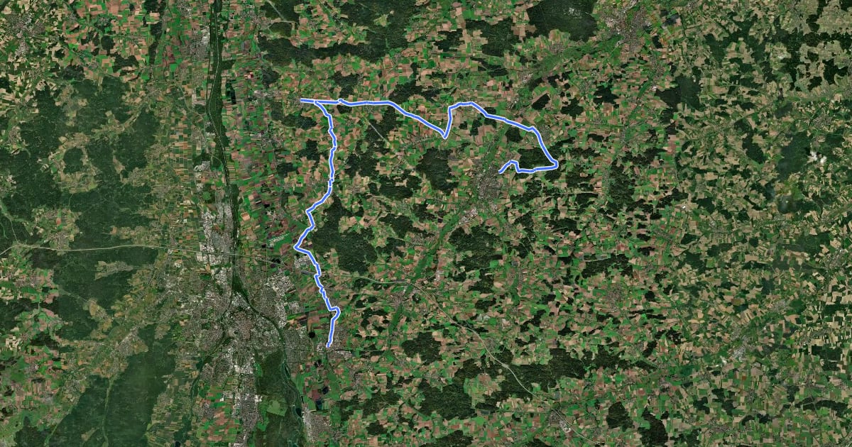 Маршрут Wittelsbacher Spuren-Tour на спутниковом снимке