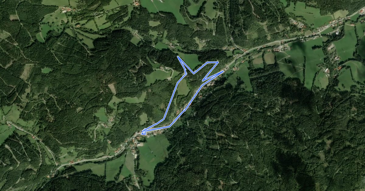Маршрут Wittgenstein Rundwanderweg T2 на спутниковом снимке