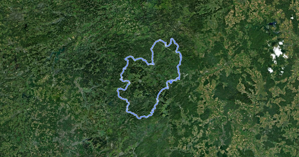 Маршрут Wittgensteiner Panoramaweg на спутниковом снимке