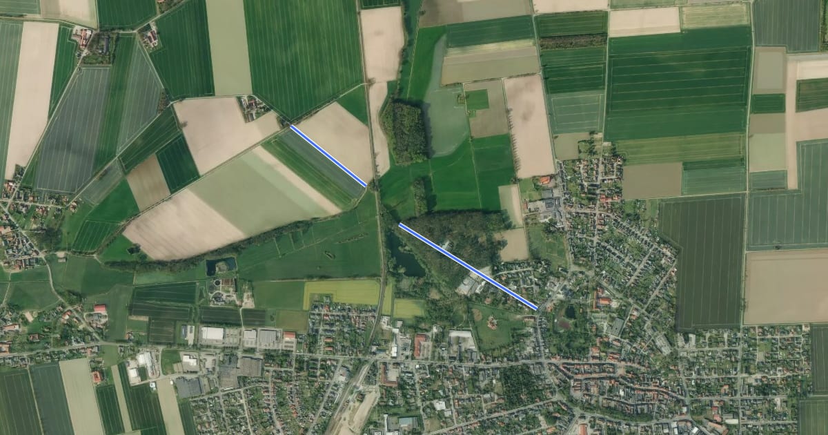 Маршрут Wittingen Nord (42) - Darrigsdorf Ost (90) на спутниковом снимке