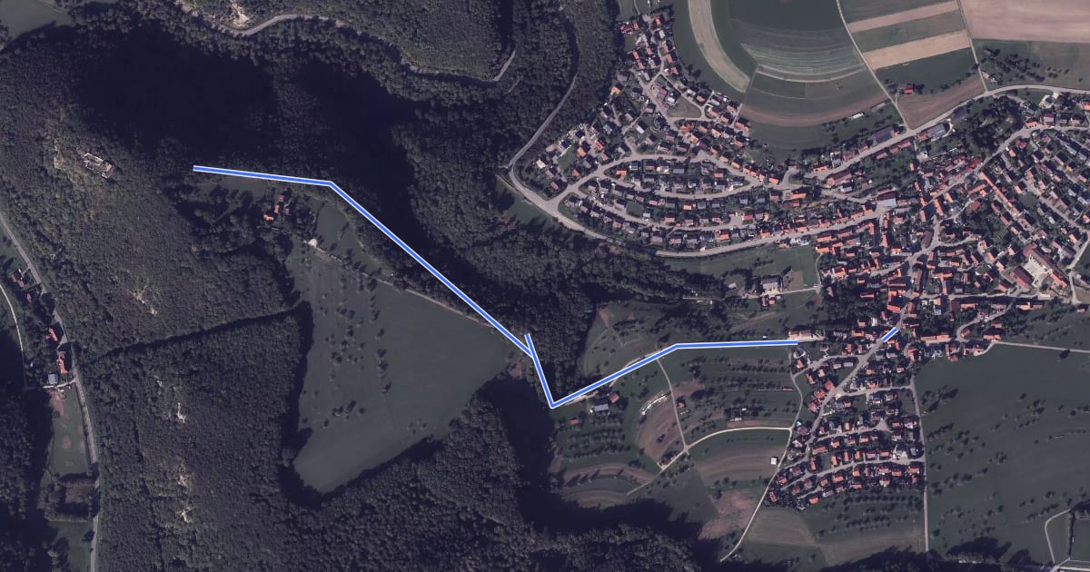 Маршрут Wittlingen - Hohenwittlingen на спутниковом снимке