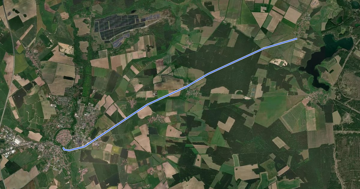 Маршрут Wittsockt (3) - Wittstock (18) на спутниковом снимке