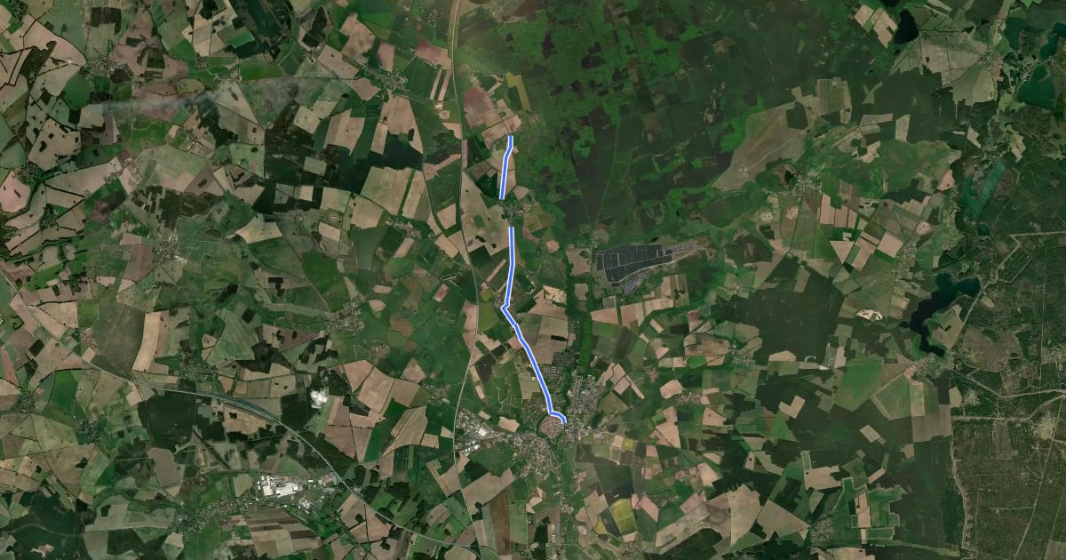 Маршрут Wittstock (01) - Wittstock (15) на спутниковом снимке