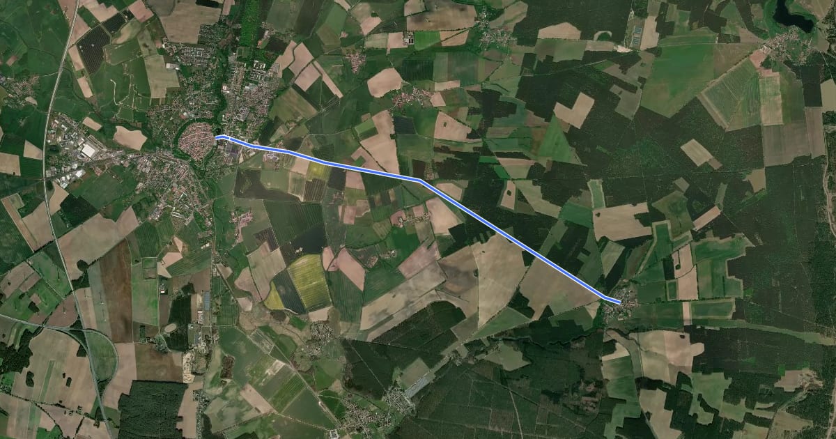 Маршрут Wittstock (01) - Wittstock (22) на спутниковом снимке