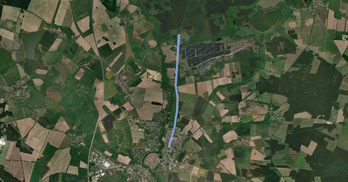 Маршрут Wittstock (02) - Wittstock (06) на спутниковом снимке
