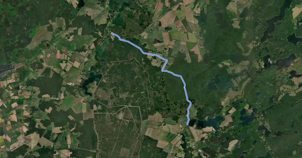 Маршрут Wittstock (13) - Rheinsberg (86) на спутниковом снимке