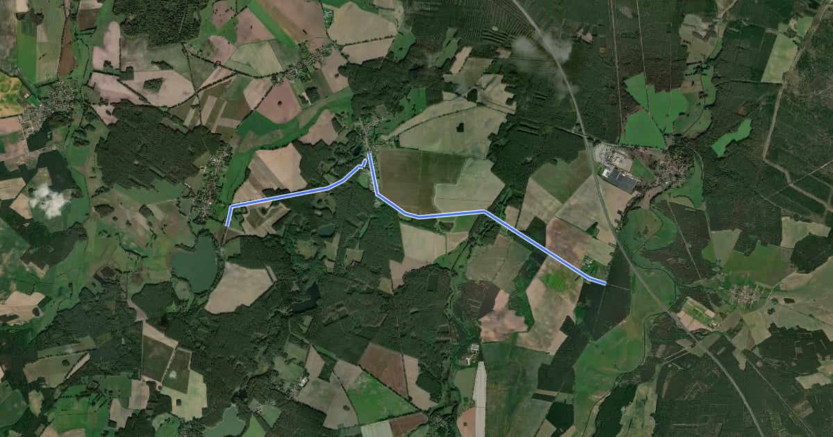 Маршрут Wittstock (25) - Heiligengrabe (33) на спутниковом снимке