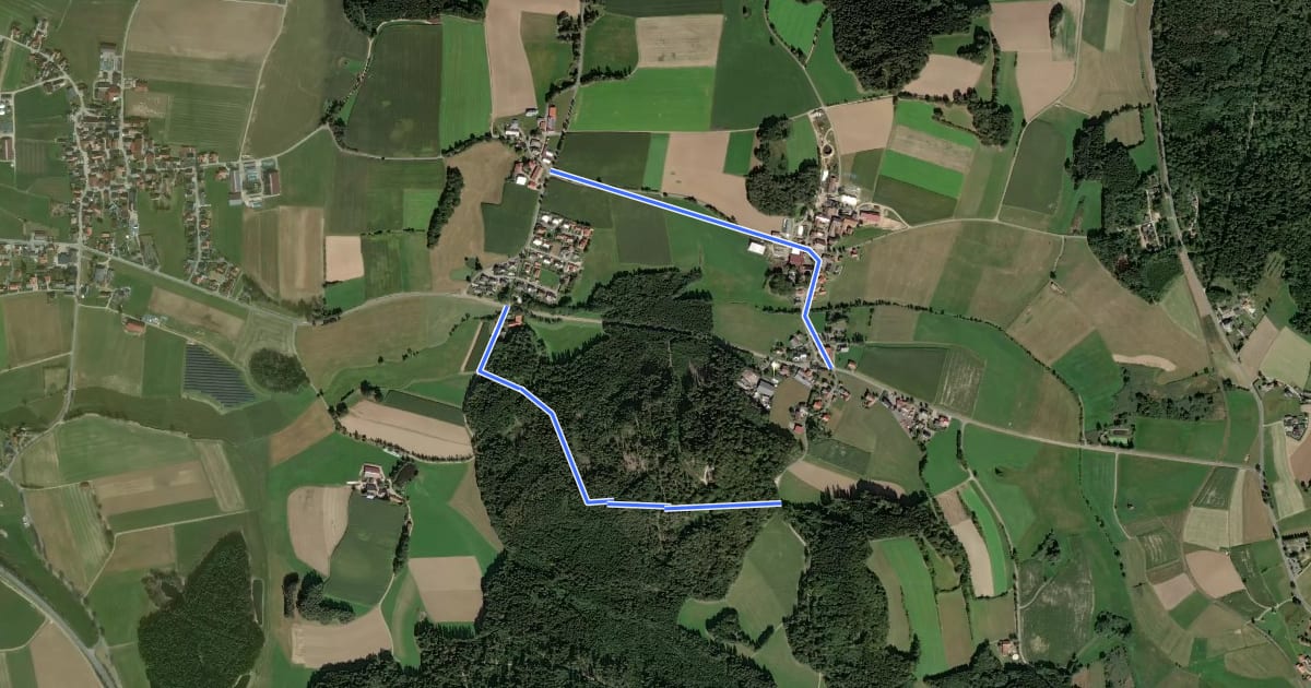 Маршрут Wm18 »Bleschenbergweg« на спутниковом снимке