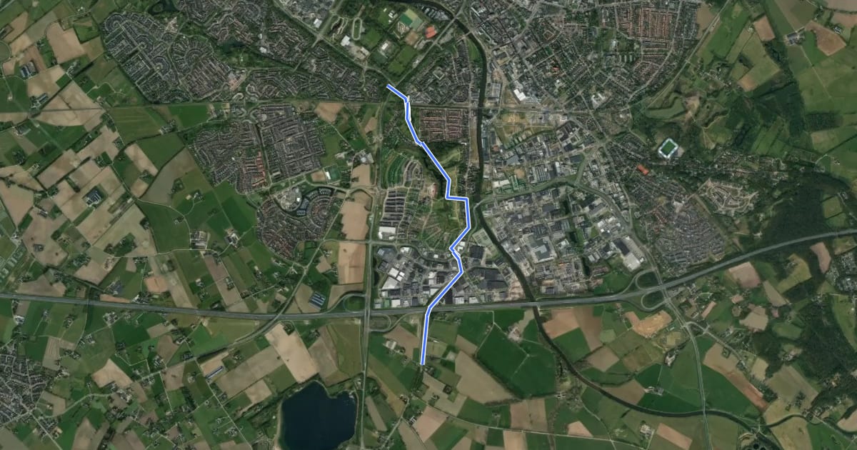Маршрут WNW Achterhoek verbindingsroute P25-Q64 на спутниковом снимке
