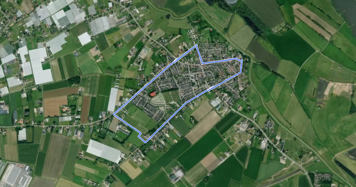 Маршрут WNW Arnhem Nijmegen -Angeren - zwarte route на спутниковом снимке