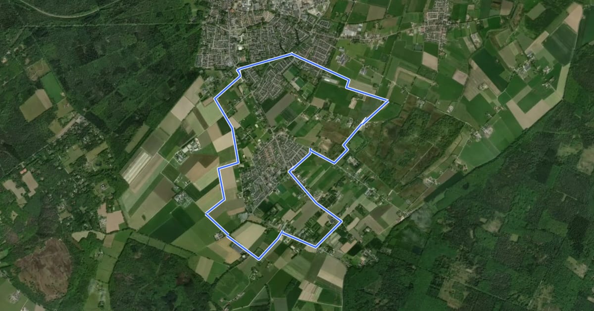 Маршрут WNW Arnhem Nijmegen - Groesbeek Breedeweg - rode route на спутниковом снимке