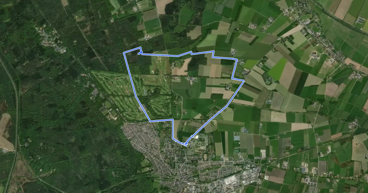 Маршрут WNW Arnhem Nijmegen - Groesbeek - oranje route на спутниковом снимке
