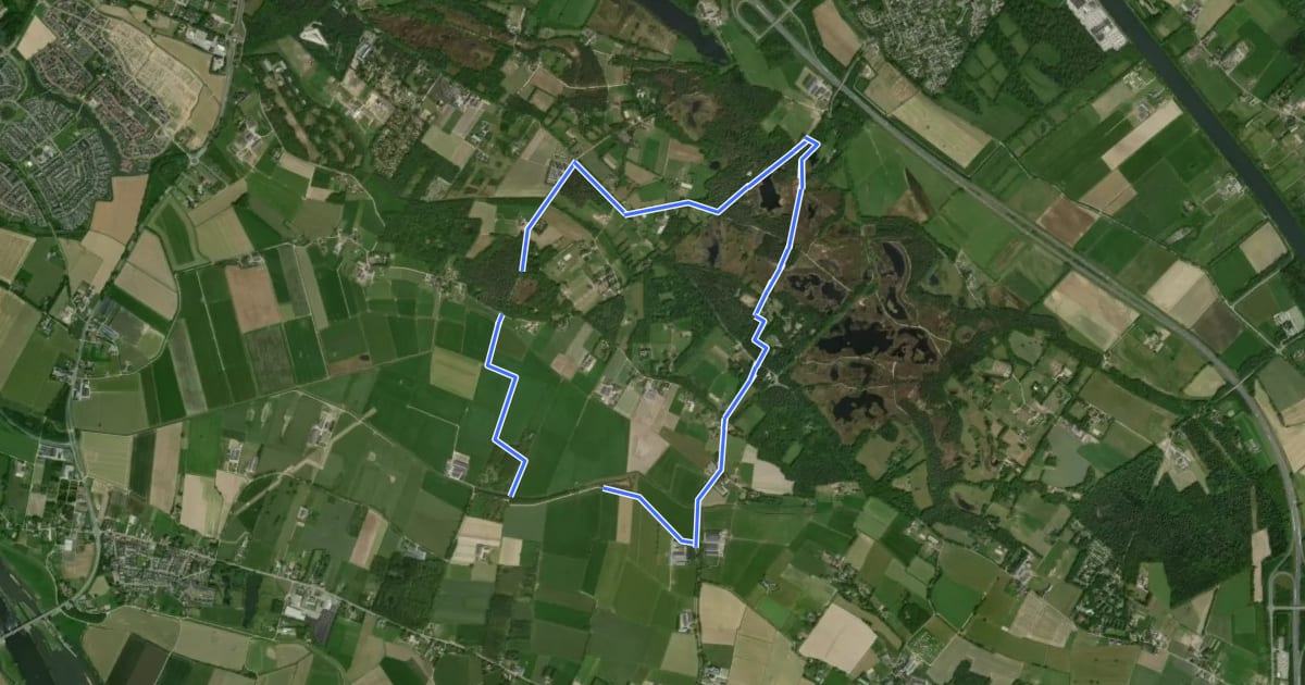 Маршрут WNW Arnhem Nijmegen - Hatertse Vennen - oranje route на спутниковом снимке
