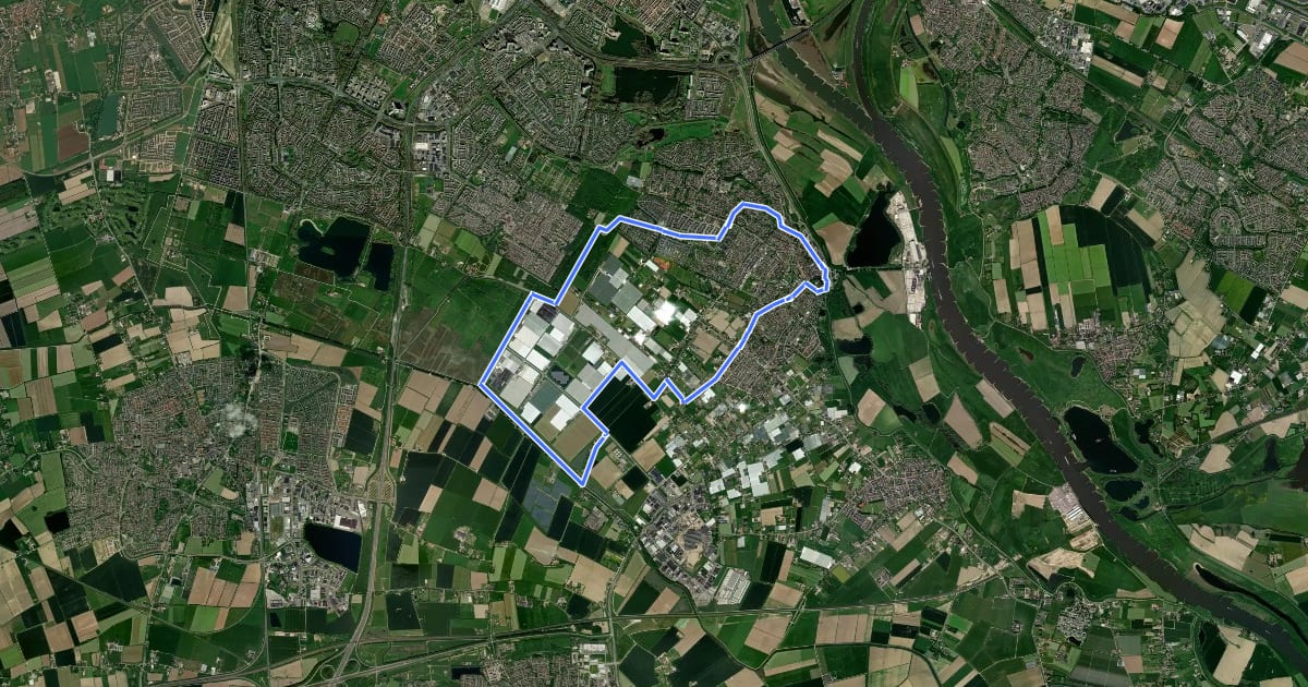 Маршрут WNW Arnhem Nijmegen - Liemers - groene route на спутниковом снимке