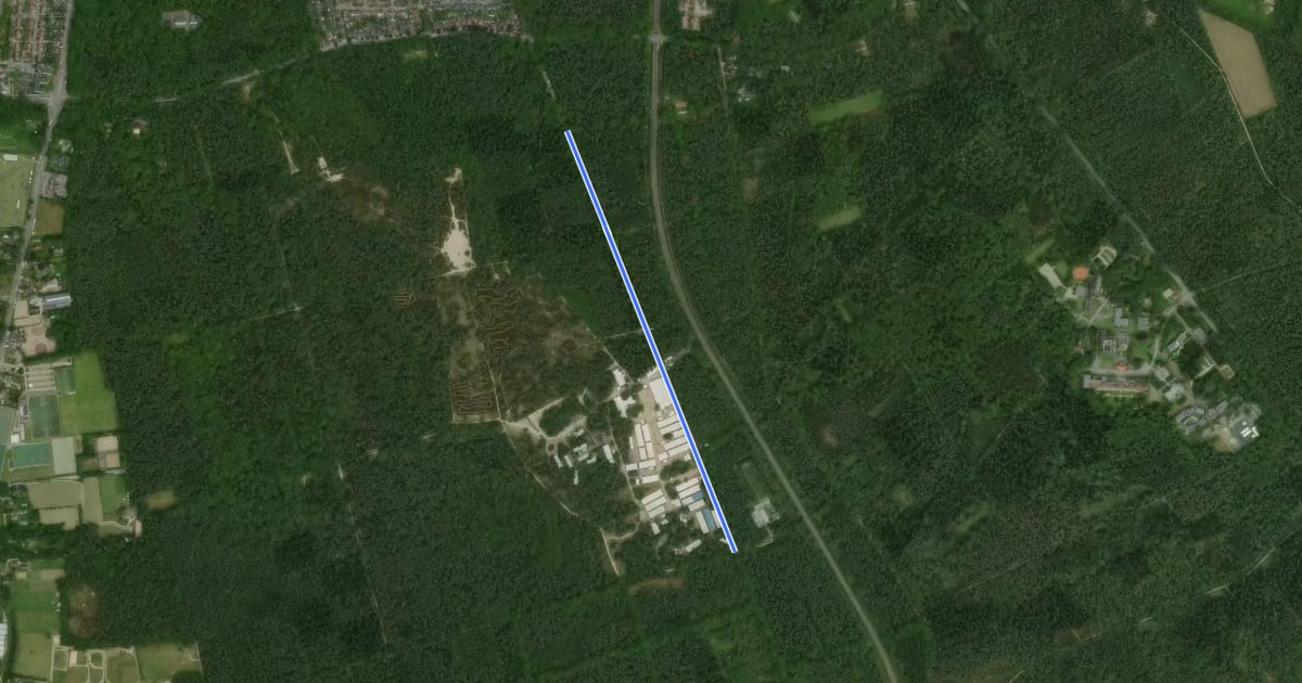 Маршрут WNW Arnhem Nijmegen verbindingsroute H83-H94 на спутниковом снимке