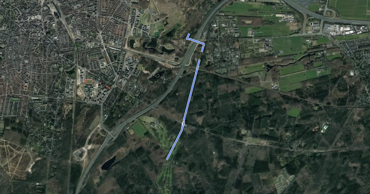 Маршрут WNW Gooi & Vechtstreek verbindingsroute 11-19-24 на спутниковом снимке
