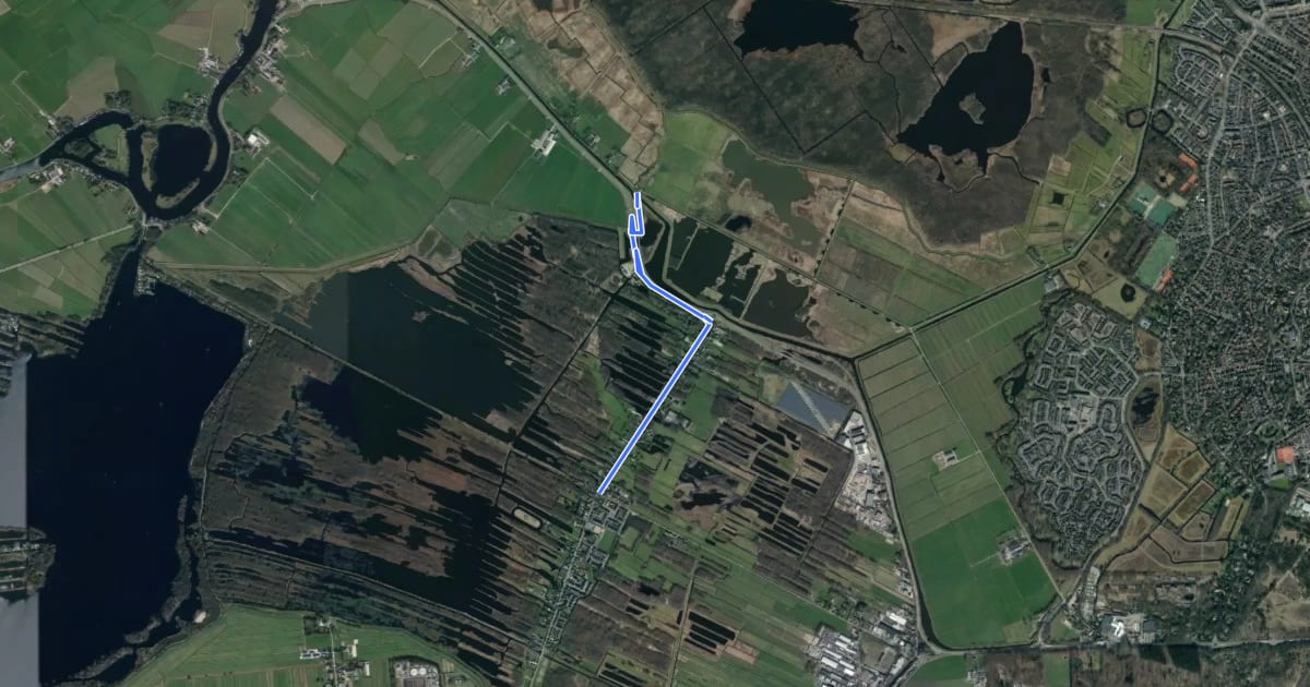 Маршрут WNW Gooi & Vechtstreek verbindingsroute 21-23 на спутниковом снимке