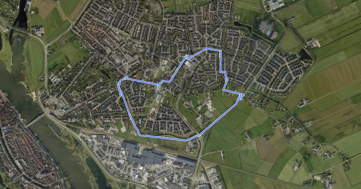 Маршрут WNW IJsseldelta - IJsselmuiden - paarse route на спутниковом снимке