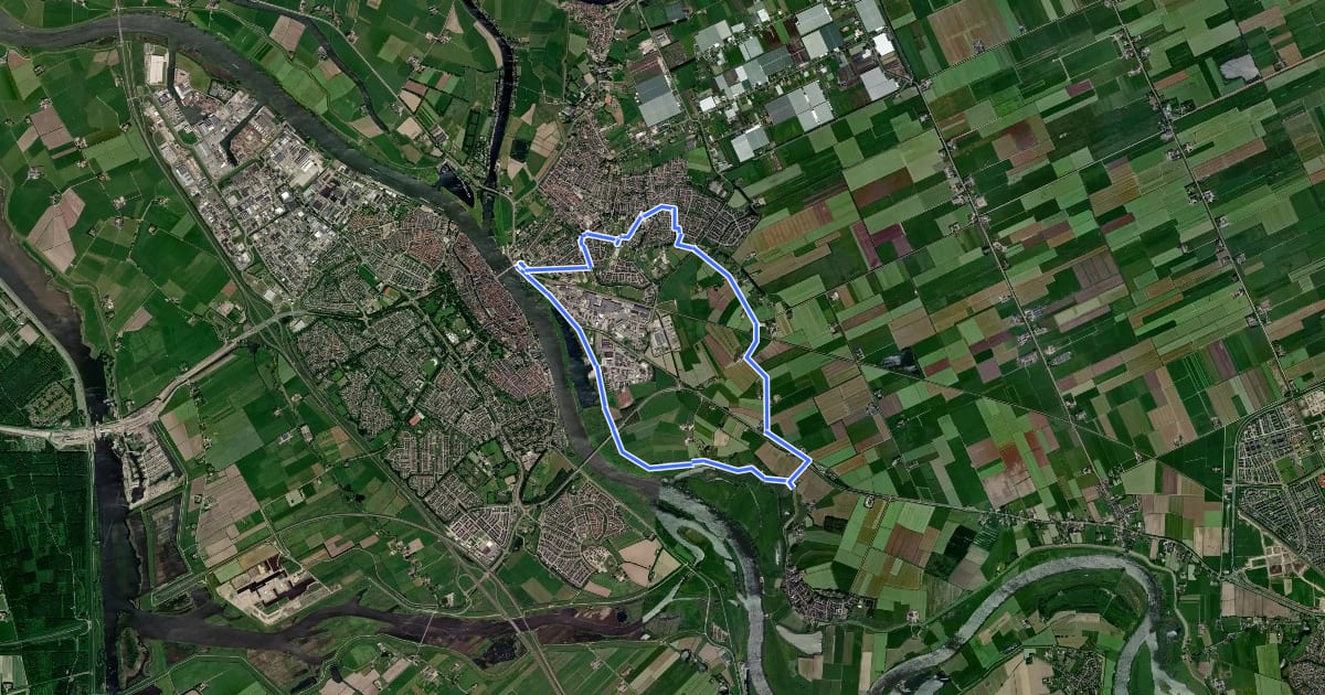 Маршрут WNW IJsseldelta -IJsselmuiden/Station Kampen - groene route на спутниковом снимке