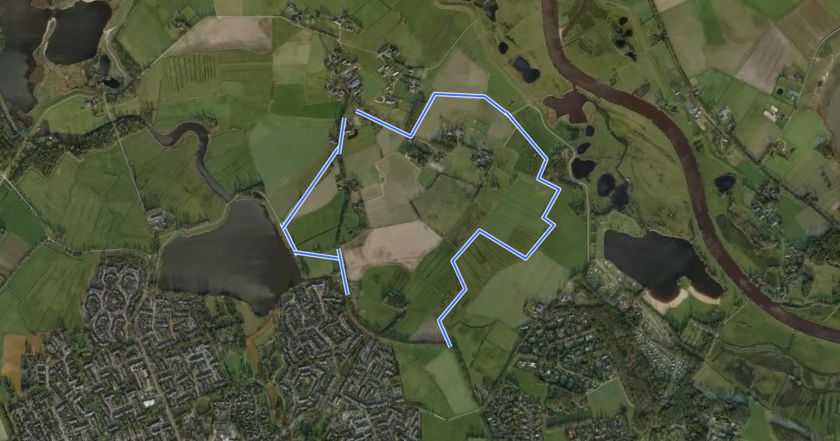 Маршрут WNW IJsseldelta - Langenholte -oranje route на спутниковом снимке