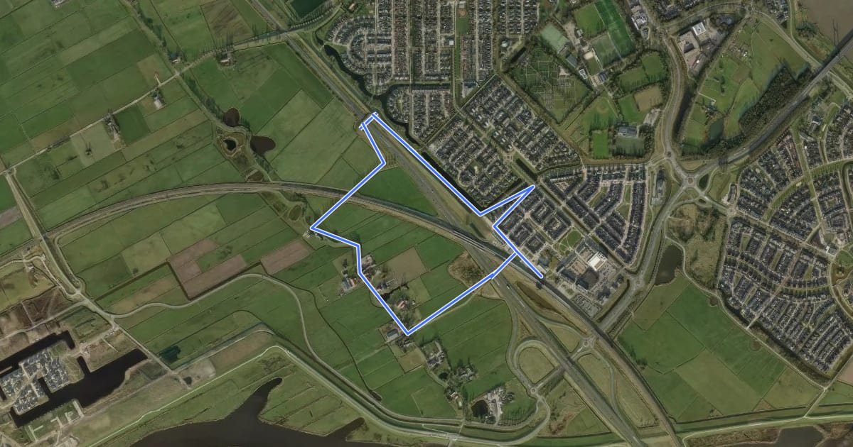 Маршрут WNW IJsseldelta - Station Kampen-Zuid- rode route на спутниковом снимке