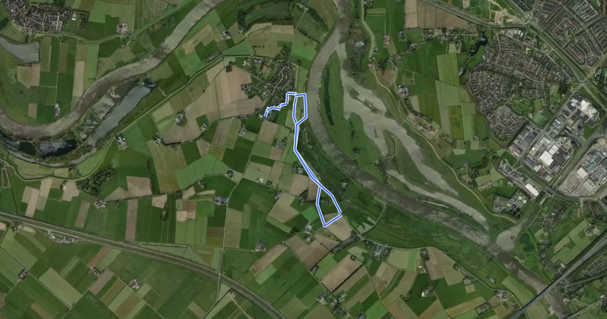 Маршрут WNW IJsseldelta - Zalk blauwe route на спутниковом снимке