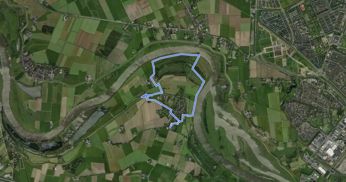 Маршрут WNW IJsseldelta - Zalk groene route на спутниковом снимке
