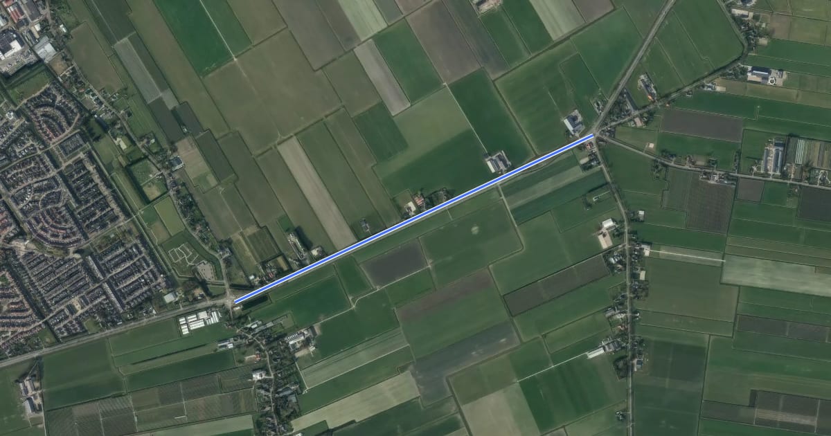 Маршрут WNW Noord-Holland verbindingsroute 11-12 на спутниковом снимке