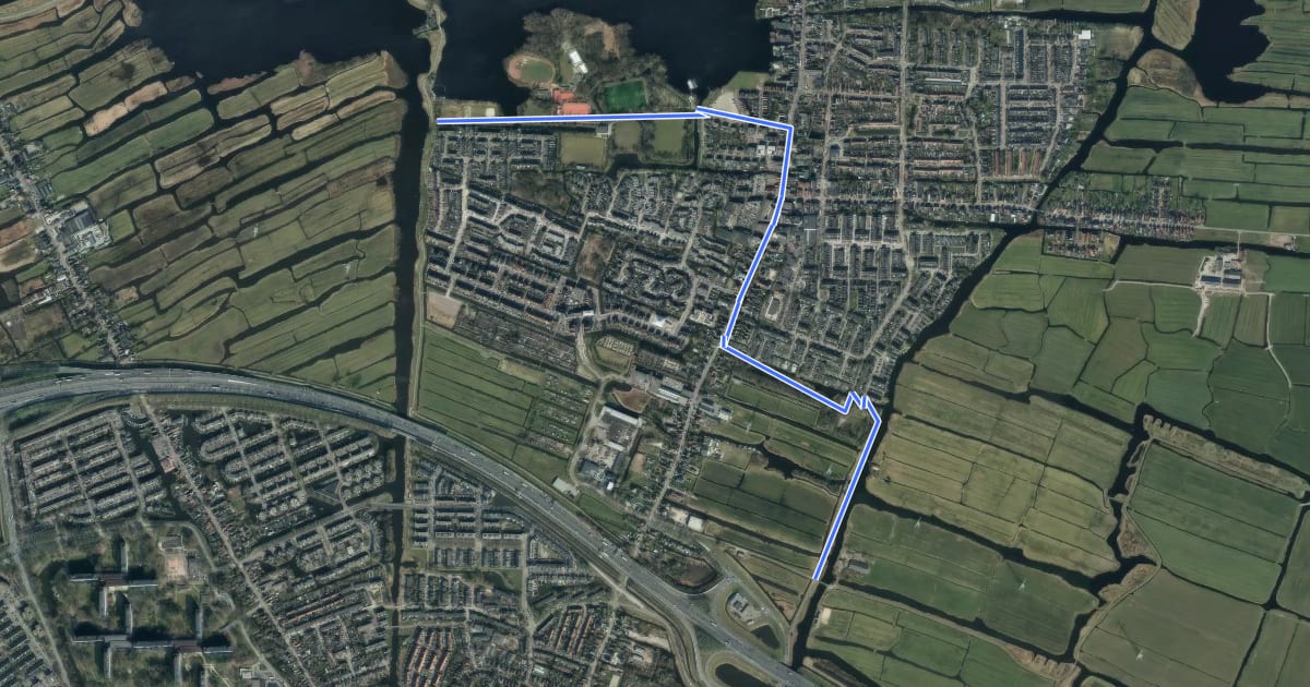 Маршрут WNW Noord-Holland verbindingsroute 52-71 на спутниковом снимке
