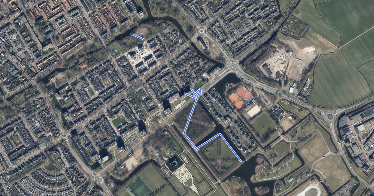 Маршрут WNW Noord-Holland verbindingsroute 86-87 на спутниковом снимке
