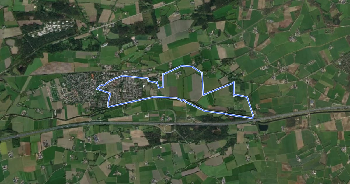 Маршрут WNW Salland - Bathmen - groene route на спутниковом снимке