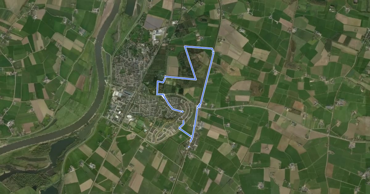Маршрут WNW Salland - Boerhaar - paarse route на спутниковом снимке