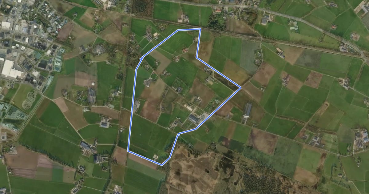 Маршрут WNW Salland - Boetelerveld - groene route на спутниковом снимке