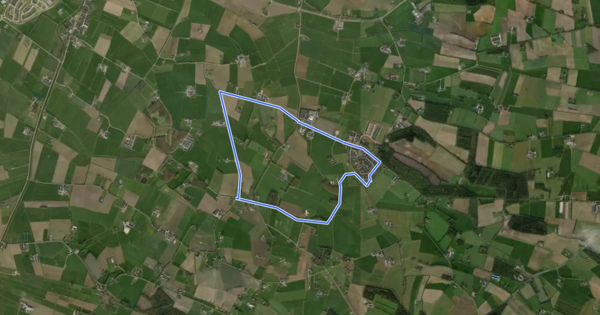 Маршрут WNW Salland - Broekland - groene route на спутниковом снимке