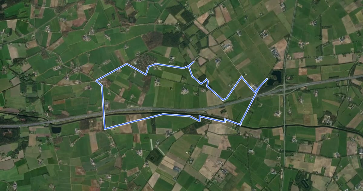 Маршрут WNW Salland - De Pothaar - blauwe route на спутниковом снимке