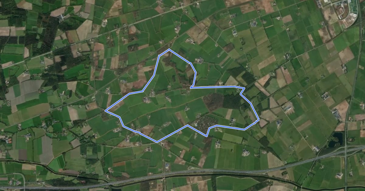 Маршрут WNW Salland - De Pothaar - groene route на спутниковом снимке